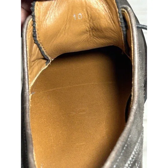 EXCELLENT! Aquatalia Italy Dark Brown Suede Leather Wingtip Shoes Men’s Size 10